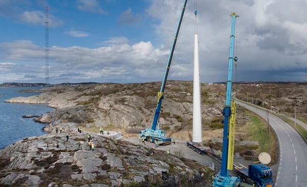 스웨덴 모비드온 풍력발전기 건설 현장