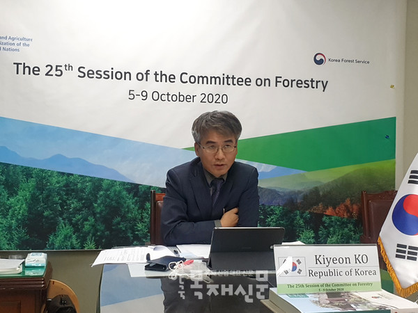 산림청 고기연 국제산림협력관(FAO COFO) 토론 장면